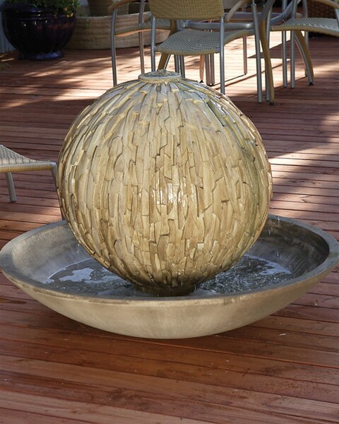 Shop Rubix Fountain Wok Bowl Textured Garden Decoration Earthy